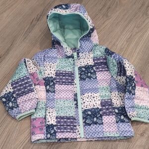 Jumping Beans Multicolor Patchwork Puffer Jacket Size 2t